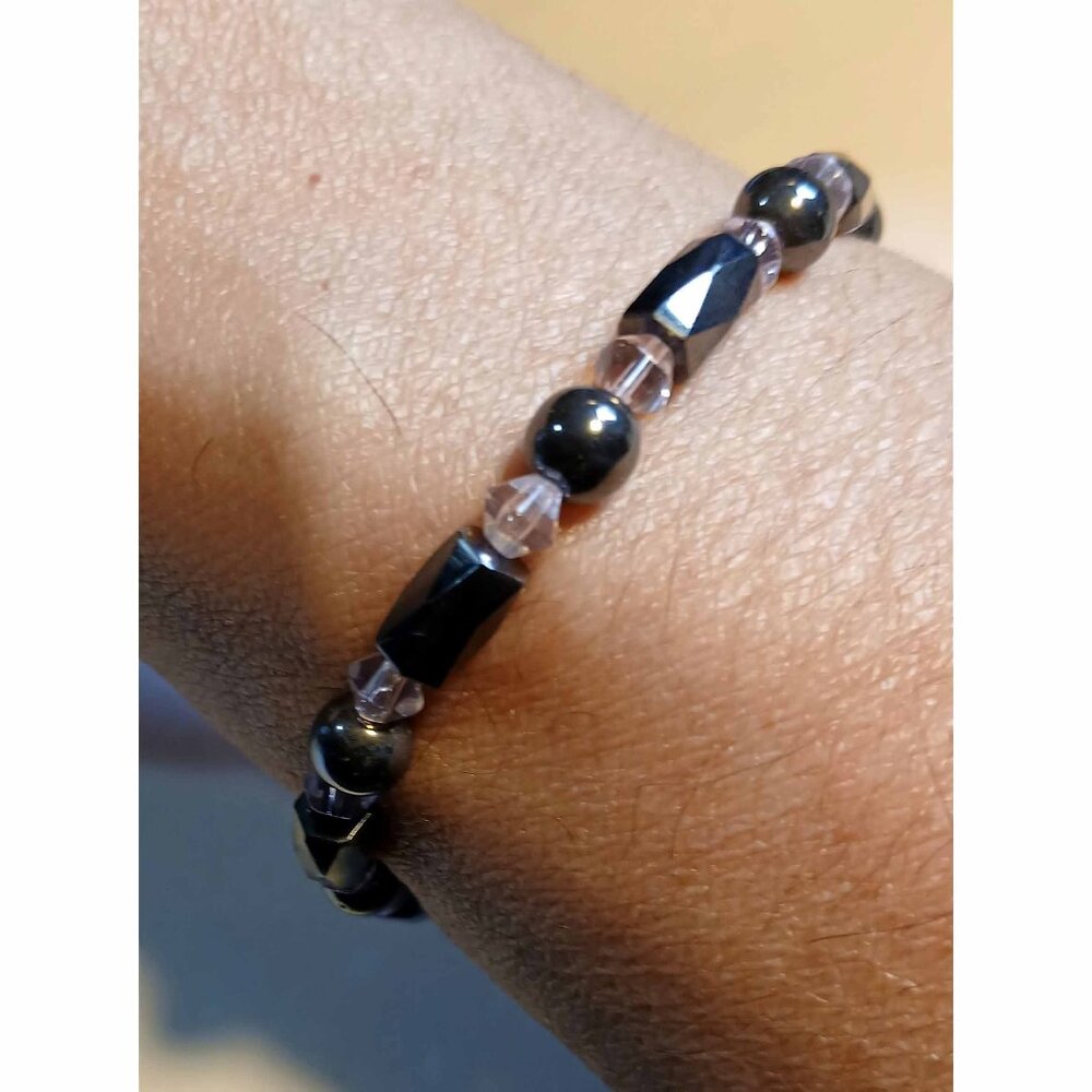 Magnetic Hematite Bracelet, Beaded Gemstone